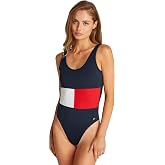 Tommy Hilfiger &Ccedil;ok Koyu Lacivert Yuvarlak Sırt Dekolteli Mayo, UW0UW05853