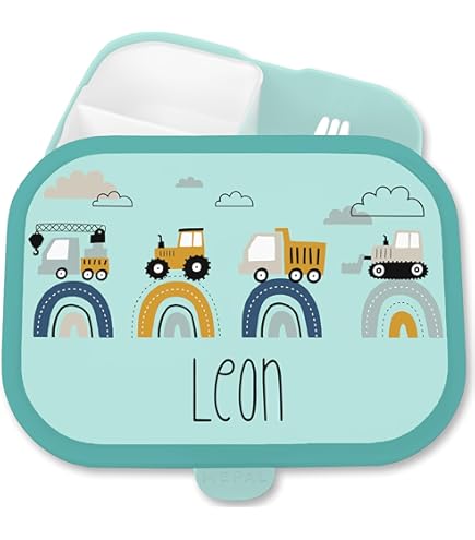 Brotdose Kinder Campus Mit Baufahrzeugen - 750 Ml BPA-freie Lunchbox