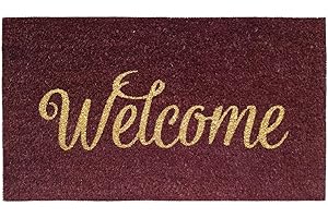 BANZAII TEXTILE INNOVATOR ONLINE Banzaii Felpudo de Coco Entrada Casa 40x70 cm con Base Antideslizante – Welcome Burdeos