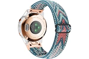 YOOSIDE Nylonowy pasek do zegarka Fenix 7S / Fenix 6S / Fenix 6S / Descent Mk2S, Quick Fit 20 mm, miękki, elastyczny nylonowy pasek do zegarka Garmin Fenix 6S Pro/Sapphire, QuickFit 20mm, materiał, No Gemstone