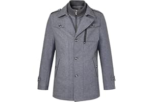 Oralidera Hombres Abrigo de Lana Mezcla de Lana Invierno Trenca Abrigo de Lana para Hombre Chaquetas Elegante