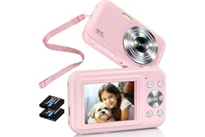 LECRAN Digital Camera,Compact Cameras Digital FHD 1080P 44MP Mini Vintage Vlogging Camera Digital with 2.4" LCD Rechargeable 16X Digital Zoom,Portable Digital Cameras for Boys Girls, Children, Beginners