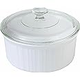 (1.4l) - CorningWare French White 1.4l Covered Round Dish with Glass Top