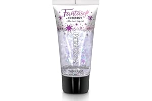 PAINTGLOW Chunky Holographic Glitter Face Gels 50ml - Cosmetic for Face, Body and Hair - Essential Festival and Rave Beauty Makeup - Vegan All in 1 Fix Glue and Glitter (Unicorn Dreams)