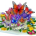 Biglietto Pop-Up 3D Con Farfalle Nella Natura - Compleanno, Guarigione, Ringraziamento Per Moglie, Fidanzata, Mamma