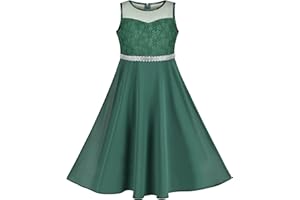 Sunny Fashion Girls Dress Rhinestone Chiffon Bridesmaid Dance Ball Maxi Gown Age 6-14 Years