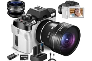 G-Anica 4K Digital Cameras for Photography，48MP/60FPS Video Camera for Vlogging, WiFi & App Control Vlogging Camera for YouTube, Small Camera with 32GB TF Card.Wide-Angle & Macro Lens