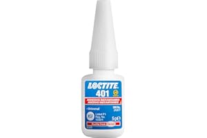 LOCTITE 401, uniwersalny klej w płynie, bardzo wytrzymały klej do szybkich napraw, szybko utwardzający cyjanakrylan błyskawiczny do wielu materiałów, 1 x 5 g