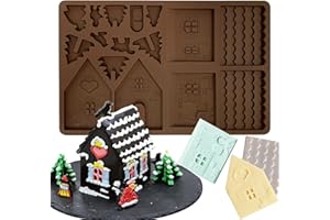 UTEFIF Stampo in silicone 3D per casa di zenzero, per caramelle, muffin, torte, biscotti