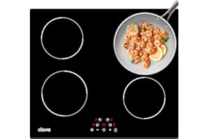 CIARRA Piano Cottua a Induzione 4 Fuochi, Piano Induzione 60cm 6000W con Controllo Touch, Timer, Sicurezza Bambini, Nero, CABBIH4-D