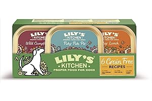 Lily's Kitchen Aliment humide naturel pour chiens adultes, Grain Free Dinners, recette sans céréales (6 x 150g barquettes)