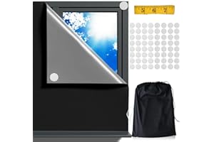 ‎ELEKIN Dachfenster Verdunkelung 100% Blackout Blind Vorhang Fenster verdunklungsstoff 300CM x 145CM Reisefenster Blackout Vorhänge Temporäre Blackout Fensterabdeckung Abnehmbar Wiederverwendbar