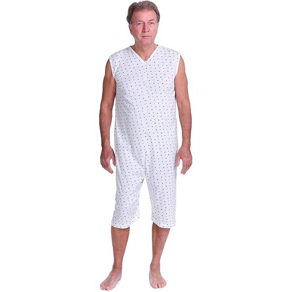 FERRUCCI COMFORT Pyjama, gezondheidsoverall, korte mouwen, 1 ritssluiting op de rug, zomer, Alzheimer, incontinentie (mannelijk Azurro, L FERRUCCI COMFORT Pyjama, gezondheidsoverall, korte mouwen, 1 ritssluiting op de rug, zomer, Alzheimer, incontinentie (mannelijk Azurro, L