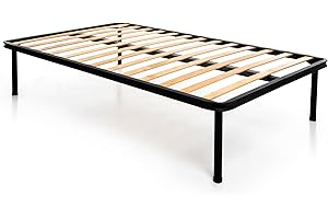 DOLCI SOGNI Rete Matrimoniale 140x200, Rete Ortopedica Doghe Letto Matrimoniale Francese con 4 Piedi Letto Smontabili, Struttura Letto Matrimoniale 140x200 Interamente in Ferro 100% Made in Italy