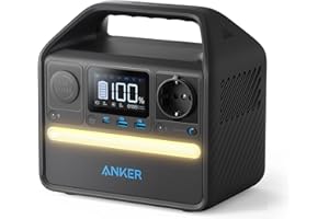Centrale Elettrica Portatile Anker 521, Generatore Solare 256Wh 200W 6-Port con 2 uscite AC, Batteria LiFePo4, generatore di corrente per Campeggio, Casa Backup, Lavoro all'Aperto, Emergenza e altro