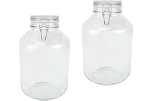 BORMIOLI ROCCO Bormioli Fido słoiki z zamknięciem pałąkowym, 2-częściowy | pojemność 5 l | szczelna konserwacja dzięki gumowemu pierścieniowi oraz zamknięciu pałąkowemu