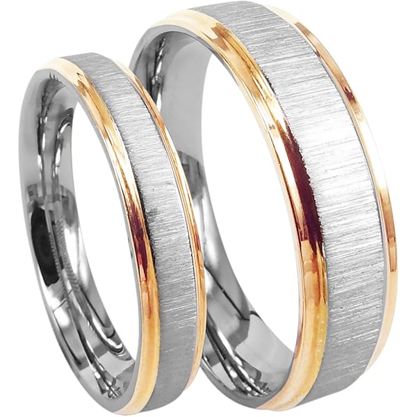 His And Hers Couples Rings TWO RINGS Wedding Band Set - Sterling Silver ...