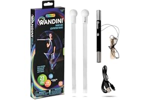Wandini Magic LED Levitation Wand - USB Rechargeable - Amazing Lights Flow Levi Wand - Short String Light Up LED Toy Baton Dancing Cane