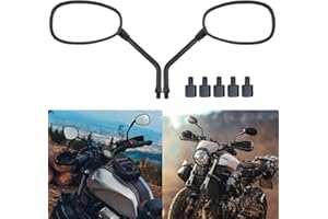 BREDUXSER Schwarz Motorrad Lenker Spiegel, M10 M8 Rückspiegel moto mit Packung Schraube für Scooter Street Bike Cruiser Chopper Sport Bike ATV