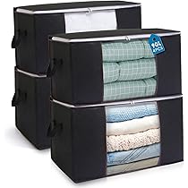 Hicoosee 6 Scatole Organizzatrici Pieghevoli Da 90L - Contenitori Per Armadio E Sottoletto, Grigio - Foto 8