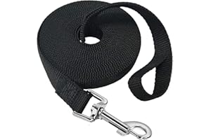 Mainiusi 50m Dog Lead, Training Lead for Dogs Long Line 50m Extra Long Dog Leash for Recall Training, Tracking Leash for Dogs, Ideal for Backyard, Lawn, Park, Beach, Camping, Obedience(Black)