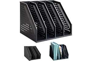 Elezeal Foldable Magazine File Holder Durable File Desktop Document Cabinet Organiser Book Shelves Magazine Folder Paper Filing Rack For Books, CDs, Shelves, Office, Library, Home and School