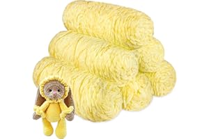 YCFAN Crochet Yarn Chunky Yarn for Crochet,Chunky Wool for Knitting 100g Balls x 6 Chenille Yarn,Wool for Crochet Kits for Beginners Adults for Handmade Crafts Hats Blankets Scarves(6, Yellow)