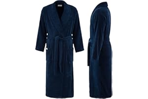 PandaHome Bademantel Damen und Herren aus 100% Baumwolle, Morgenmantel Frottee Kuschel, Saunamantel Warm und Kuschelig, 400 g/m²