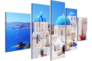 ISLANDBURNER Tableau sur toile Ville d'Oia sur l'île de Santorin, en Grèce. Tableaux, Image, Poster JKF