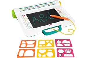 Fisher-Price Tablet biurkowy do nauki i rysowania do pisania i rysowania bez zabrudzenia z wyświetlaczem LCD, idealny dla dzieci w wieku od 3 lat, JDL70