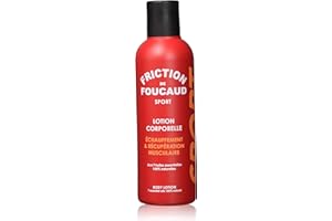 Foucaud - LA FRICTION SPORT - Lotion corporelle pour le sport (musculation, fitness) - Echauffement & récupération musculaire - 7 Huile essentielle 100% naturelle - Flacon Plastique 200ml