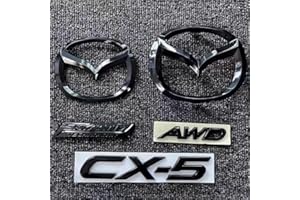 LFWCZS vorne hinten Ersatz Emblem Kit für Mazda CX-5 2017-2021,Schwarz Kühlergrill Kofferraum Plakette Zeichen Badge Aufkleber Logo 3D Metall Kfz Dekor Tuning Zubehör,just Front Logo