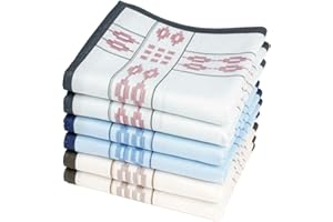 Merrysquare - Pañuelos Estampados para Hombres - Tamaño Grande 40cm x 40cm - 6 Piezas - 100% Algodón