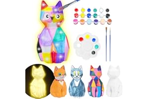 FGZU Katzenlampe Bastelset Kinder ab 6 jahre, Kreatives Geschenk Mädchen 6 7 8 9 10 Jahre, Basteln Mädchen 6-12 Jahre, DIY Katze Spielzeug Kinder Ostern Geschenkideen