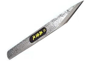 IKEUTI Couteau Kiridashi Japonais Droit Menuiserie Ebénisterie - Forgé Main au Japon - Droitier (Martelée, 24 mm) (8 tailles et 2 couleurs disponibles)