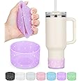 PICcircuit 2PCS for Stanley Boot, Silicone for Stanley Cup Boot 20-40oz&for Hydroflask Boot 12-24oz Glitter for Stanley Cup Accessories Tumbler Accessories for Stanley Bottom Protector, Fog