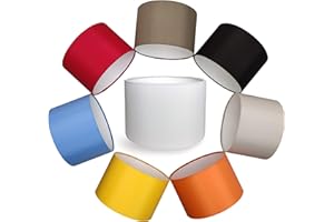IMPERATO ILLUMINAZIONE Paralume Cilindro Elegante prodotto a Mano in Italia con Tessuto Cotone | 8 colori | Per Lampada da Tavolo, da Terra, ad Arco, Lampada a sospensione| attacco E14 e E27(Diametro 20cm, Grigio Perla)