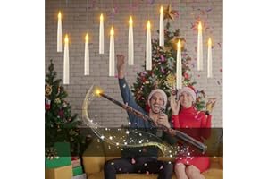 SoulBay 20 sztuk pływających świec z różdżką i funkcją timera 6H, 15,5 cm, latające świece LED z pilotem zdalnego sterowania, migoczący płomień na imprezę, Halloween, do salonu, dekoracja na Boże