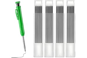 vcsjw 24 Stück Bleistiftminen, 2.8 mm, Solide Bleistift Ersatz, Für Zimmermannsbleistift, Architecten-Zeichnen (Schwarz)