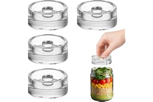 Kievano Fermenteringsvikter av glas Ø 7 cm – 4 stycken jäsvikter med handtag, BPA-fria, glasvikter för fermentering för breda