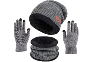 TMEOG Berretto Unisex-Adulto, Cappelli Invernali Uomo Cappelli da Le Donne da Uomo Unisex Invernali Sciarpa Uomo Guanti Invernali Guanti Touch Screen