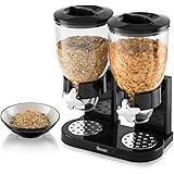 Swan Doppio Dispenser per Cereali, 3.5 Litri, Nero