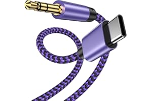 GiGreen Aux to USB C Cable, USB C to 3.5mm Audio Aux Jack Cable, Type C Car Stereo Cord Male Headphone Lead for Samsung Galaxy S25 S24 S23 S22 A16 A35 A55 Note 20, iPhone 17/16/15 Pro Max Pixel 9(1M)