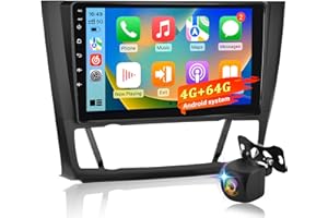LORPHEIR Radio de Coche Android 4+64G para BMW Serie 1 E81 E82 E87 E88 2004-2012, Pantalla táctil 9" 2.5D 1280×720 Autoradio, CarPlay y Android Auto inalámbricos, GPS WiFi Sonido DSP + Cámara Trasera AHD