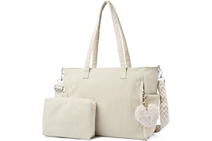 Makukke Cord Tote Bag Shopper Sac Femme Sac à bandoulière Grand sac à main Sacs à bandoulière pour le travail Bureau Voyage Shopping École