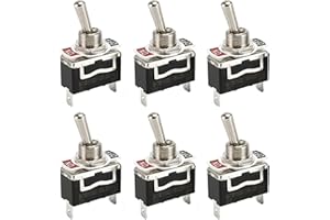 Powice 6 Stück Kippschalter 12V/15A,Miniboot 2Poliger Schalter 12V,12V/230V Schalter Geeignet für Den Einbau in Häusern, Autos und Elektrischen Geräten Schwarz