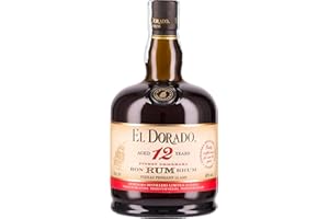 El Dorado, Rum 12 Years Old, 700 ml, Aroma di Frutta Secca, Miele e Caramello con Uva Passa, Note Legnose, Fruttate e Speziate, Invecchiato 12 anni in Guyana in Botti exBourbon, Idea Regalo, 40% Vol.