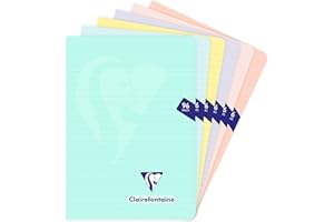 Clairefontaine 308686C Un Carnet Agrafé Mimesys PASTEL - A5 14,8x21 cm - 96 Pages Lignées - Papier Blanc 90 g - Couverture Polypro Opaque - Couleur Aléatoire