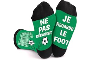 UEOTO Chaussettes Humour Homme BIERE/JE JOUE/FOOT, Fantaisie Rigolotes en Coton, Idée Cadeau Drôle pour Noël, Anniversaire, Saint Valentin - Homme, Femme, Couple, Collègue, Frère