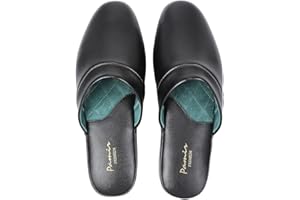 PAMIR Herren Hausschuhe aus echtem Leder mit Memory-Schaum-Innensohle und Leder-Außensohle